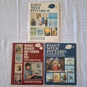 3 Painting Book Lot Paint With Lynne Pittard 1 & 2 Magic Methods Oil READ FAIR